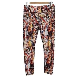 Chelsey Jerome Women's Multi Colour Print Leggings High  Rise Size Large